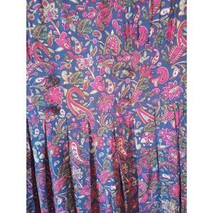 Vintage' 80s Karin Stevens petites Paisley long dress, granny core, cottage core
